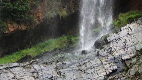 cascada del río cocodrilo que fluye y cae sobre rocas en los jardines botánicos nacionales walter sisulu en roodepoort, sudáfrica