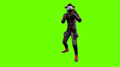 fi sci man lucha. animación en bucle en pantalla verde. 4k.