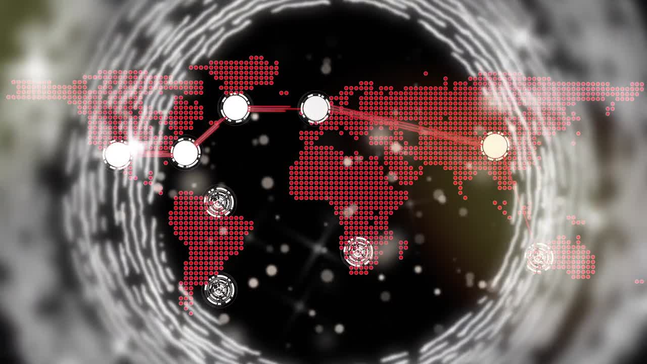 Animazione di mappa del mondo con reti di connessioni