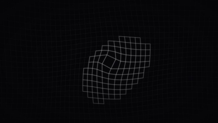 Abstrakt digital gitteranimation med ekspanderende geometriske mønstre
