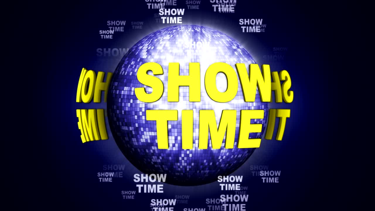 지구를 둘러싼 텍스트 애니메이션 디스코 공, 렌더링, 배경, 루프