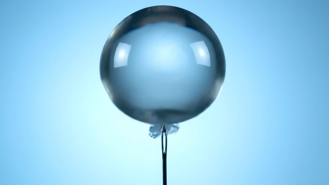 Water drop impact with needle