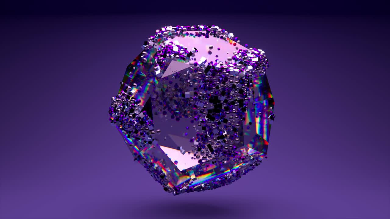 Abstraktní irizující geometrická krystalová struktura
