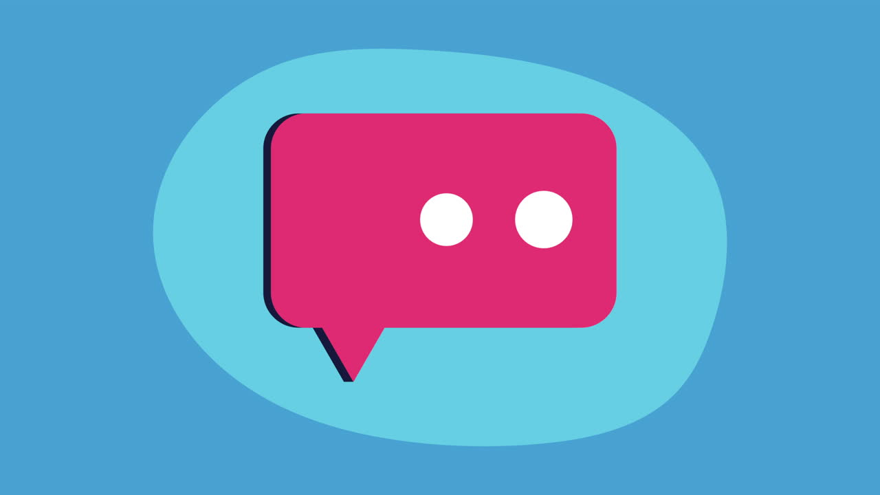 burbuja de habla rosa con animación de puntos