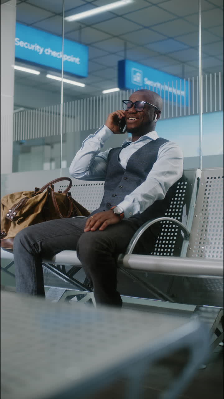 Businessman waiting at airport lounge