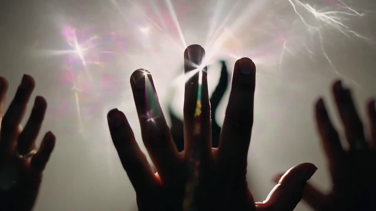 Hands Raised in Prayer With Glowing Light