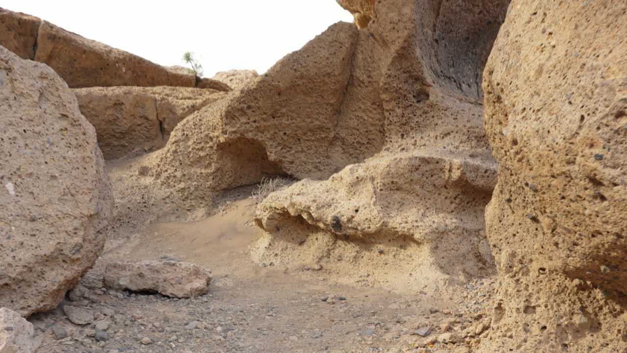 везикулярная текстура вулканических пород в ландшафте тенерифе, ходячий бедный