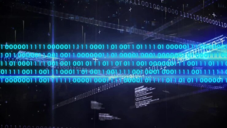 Animation of binary coding data processing