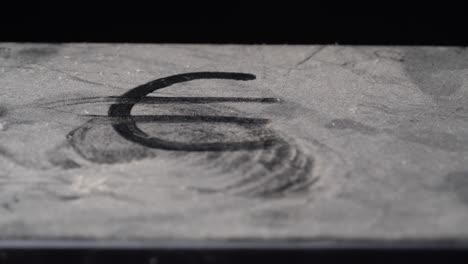 finger drawing of a euro on a very dusty table