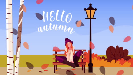 woman enjoying autumn in the park