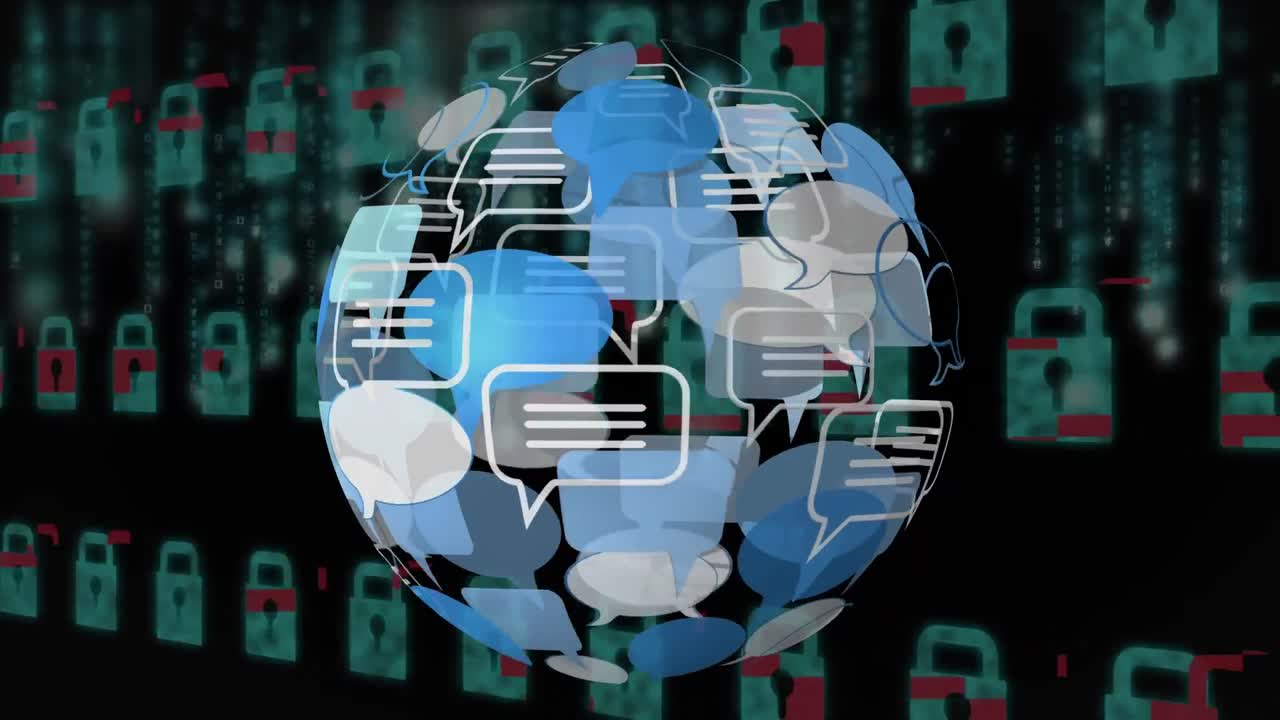 icono de burbuja de mensaje y bloqueos