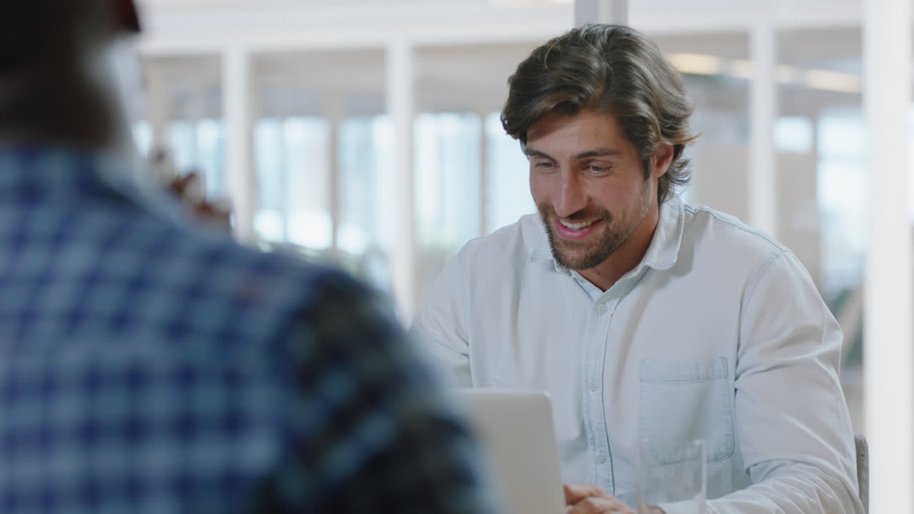 business people meeting in boardroom mixed race team leader woman presenting financial strategy with graph data on tv screen briefing colleagues discussing ideas in office presentation