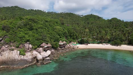 4k aerial drone boat and ocean in ko tao thailand beach tropical paradise