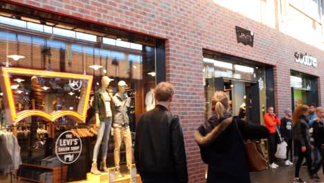 shopping mall with clothing stores