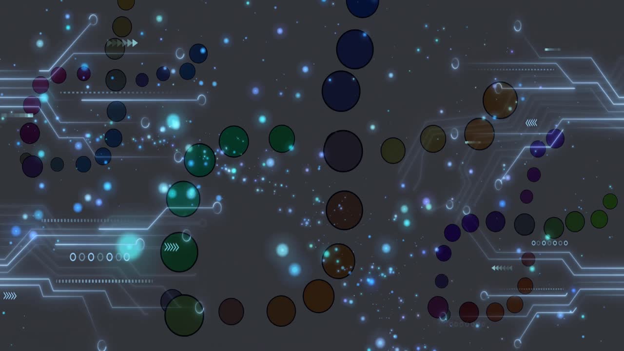 회색 바탕에 의료 데이터 처리 및 프로세서 소켓의 애니메이션