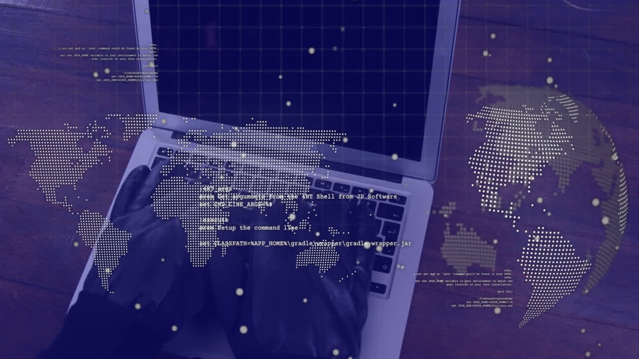 도시 풍경에 대한 다양한 데이터와 보안 락의 애니메이션