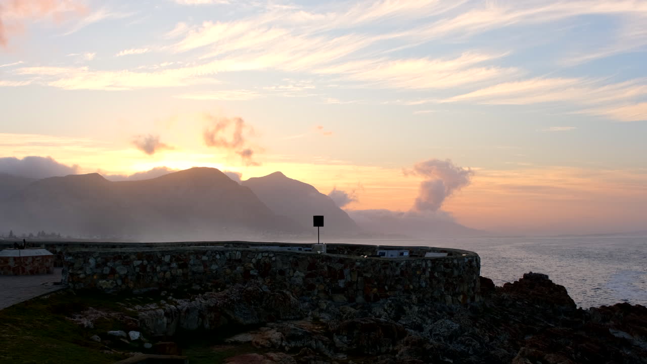 Stunning Sunset over the Ocean and Mountains