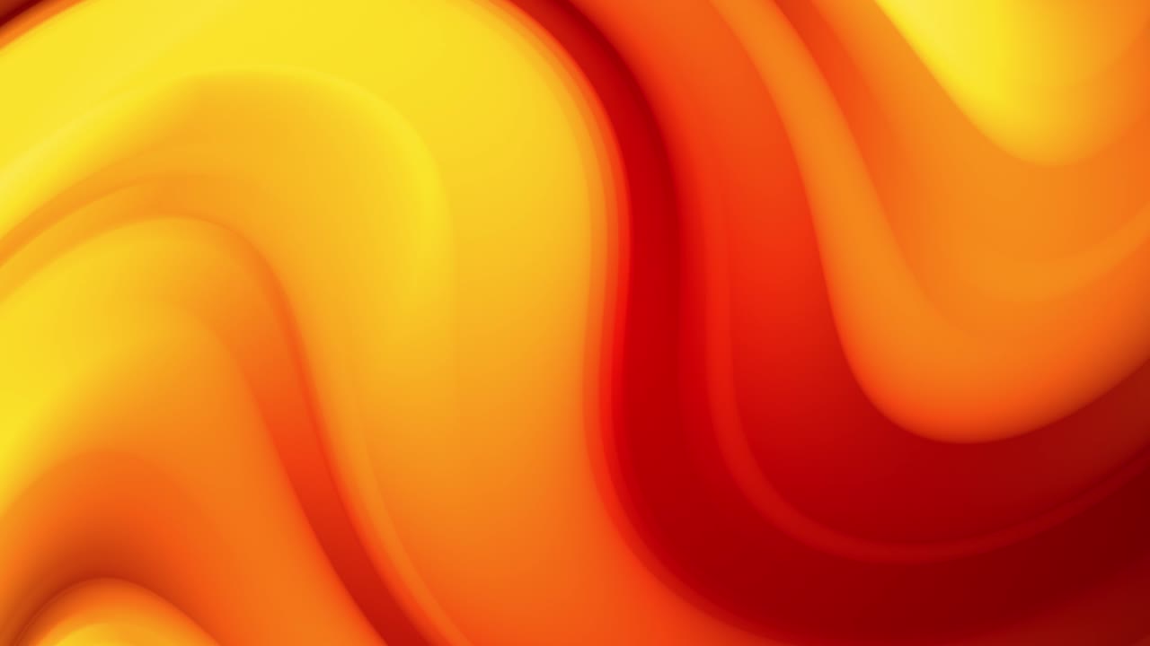 un gradiente rojo amarillo de un color de fuego brillante cambia lenta y cíclicamente. animación abstracta en bucle sin costuras 4k suave. renderizado en 3d de líneas curvas. 15
