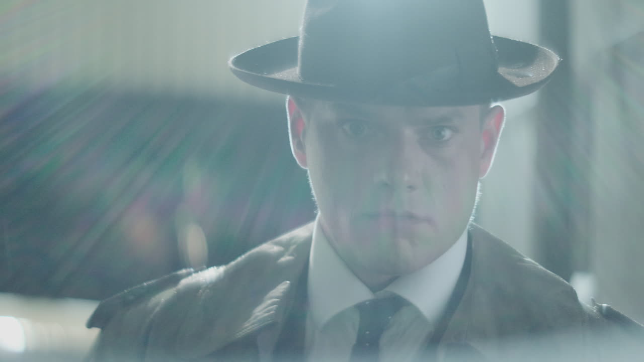 희미하게 조명된 환경에서 탐정