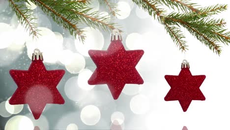 animación de puntos que se mueven sobre las decoraciones de navidad.
