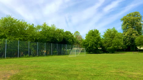 football goal in green park field