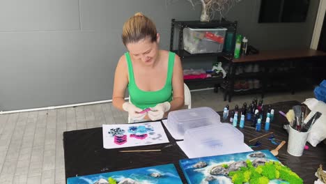 resin art creation process