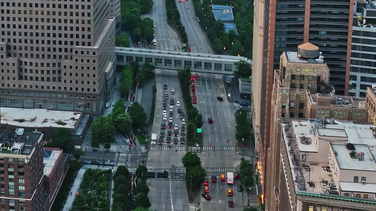 Diverse perspectives of New York streets captured by drone