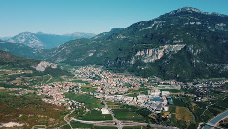 aerial view of a mountain village in the italian alps