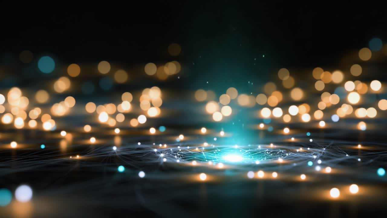 Una spirale ipnotica di particelle luminose e luce eterea, che mette in mostra una dinamica interazione di colori e bellezza eterea in un ambiente digitale