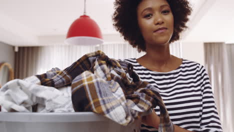 getting the laundry done is on her agenda