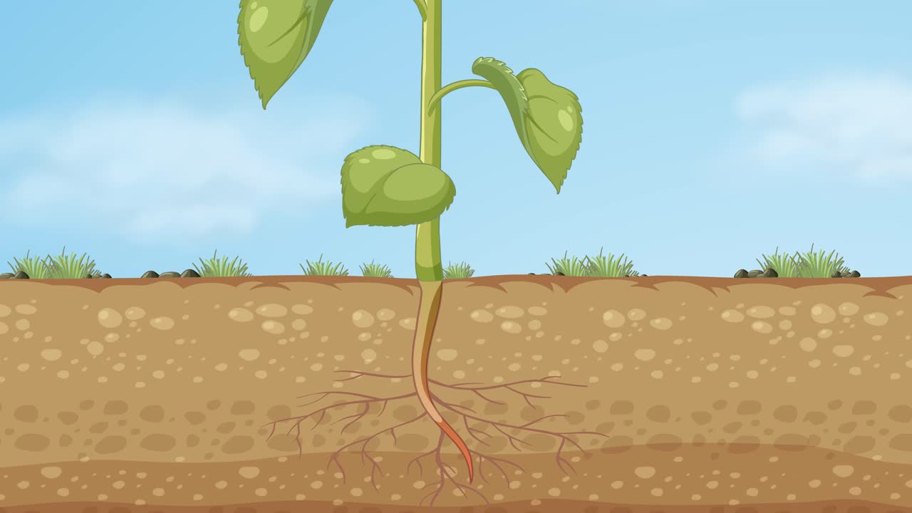 꽃 식물 의 광합성 의 일러스트레이션