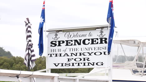 welcome to spencer signage, in spencer on the hawkesbury river, nsw, australia