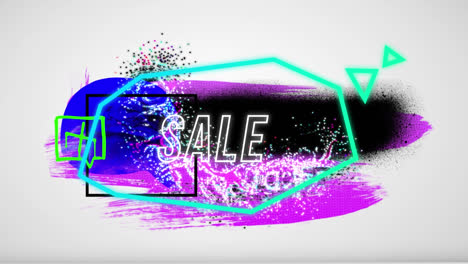 Animation-of-sale-text-in-retro-speech-bubble-over-abstract-background