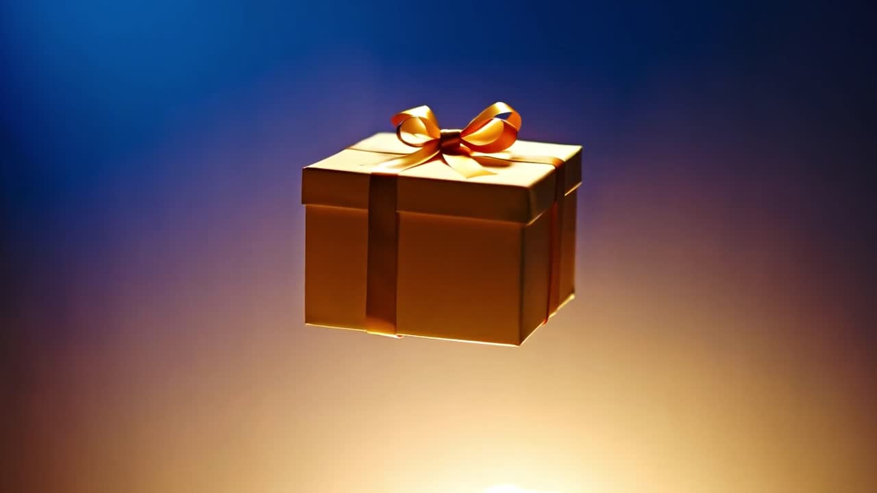 una caja de regalos con una cinta