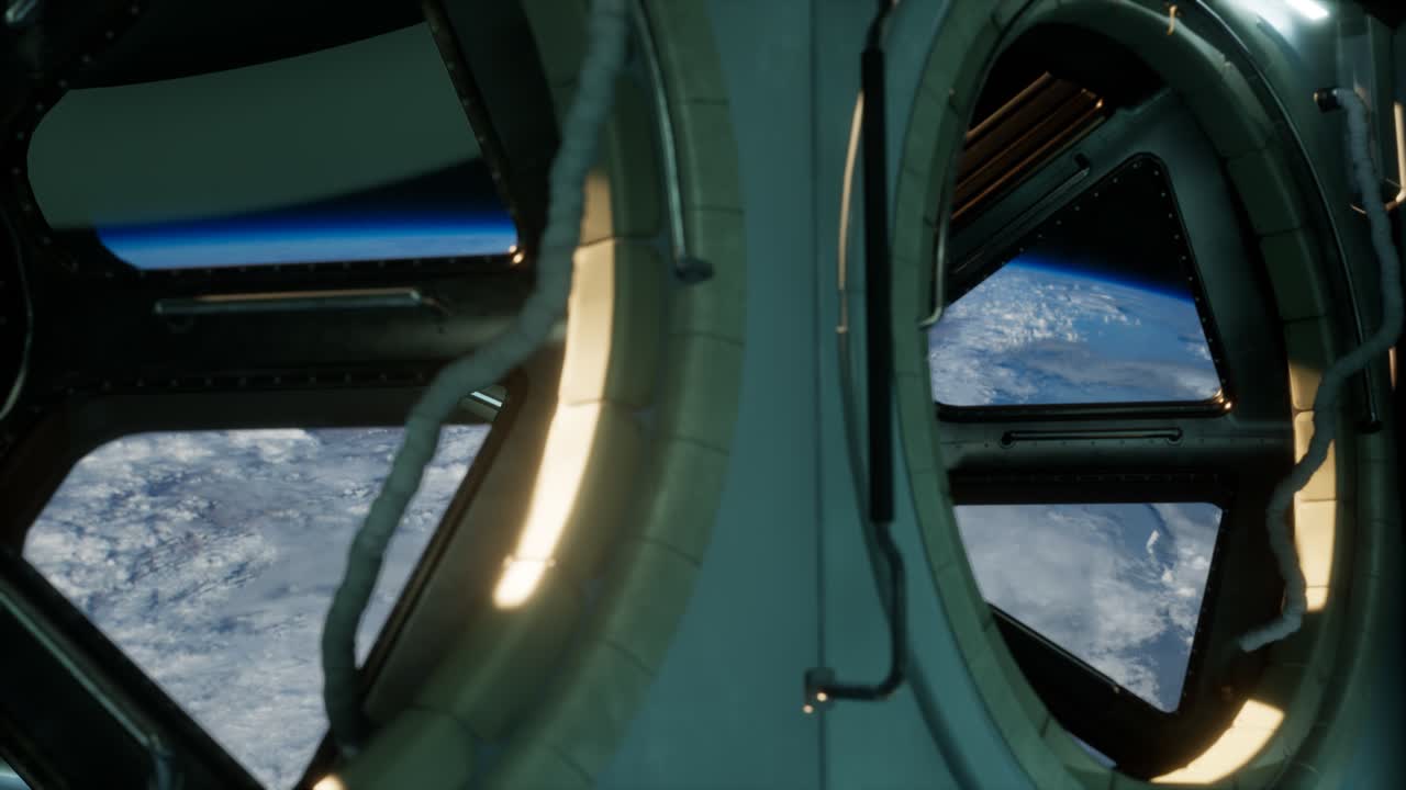 vista de la cabina desde la estación espacial internacional que opera cerca del planeta tierra