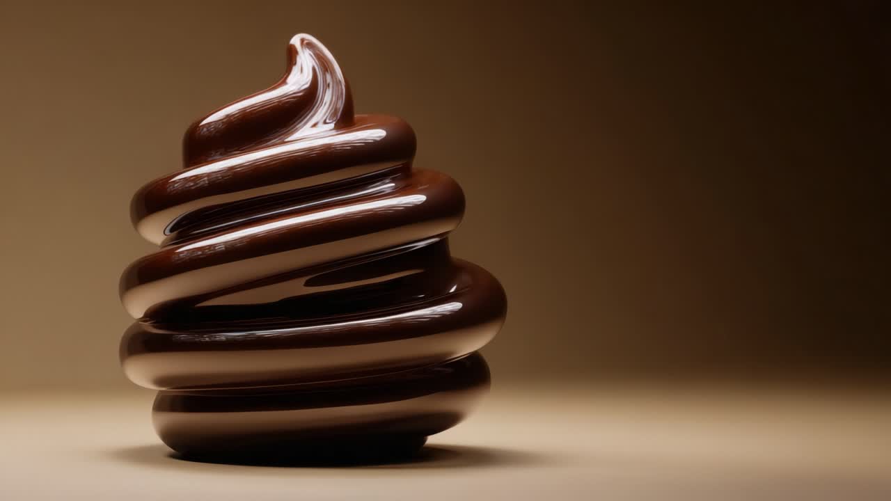 Indulge in the Velvety Richness of Smooth Chocolate Swirl, a Tempting Dessert Delight that Captivates with Its Irresistible Creamy Texture and Glossy Finish