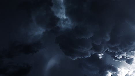 Superficie-De-Nubes-Cumulus-Oscuras-Con-Relámpagos,-Tormentas-Eléctricas