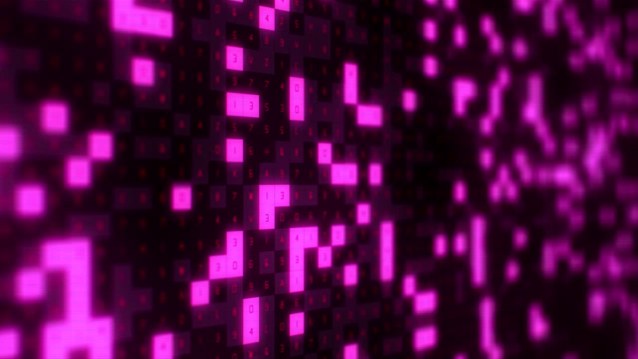 4K hexadecimal coding concept. Futuristic background with numbers and letters.