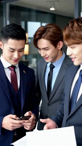 asian young teamwork in office company.