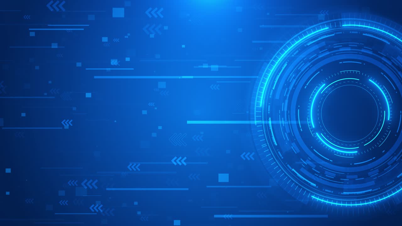 Portale olografico blu, portale magico, cerchio magico, sfondo fantascientifico futuristico, podio con animazione tecnologica