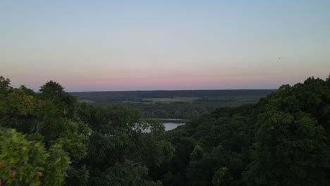 Low-flying-aerial-to-the-river-from-the-WMBD---World's-Most-Beautiful-Drive---Grandview-Drive,-Peoria,-Illinois