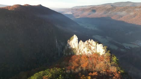 seneca rocks morning face valley drone