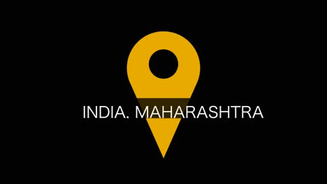 india, maharashtra location logo animation