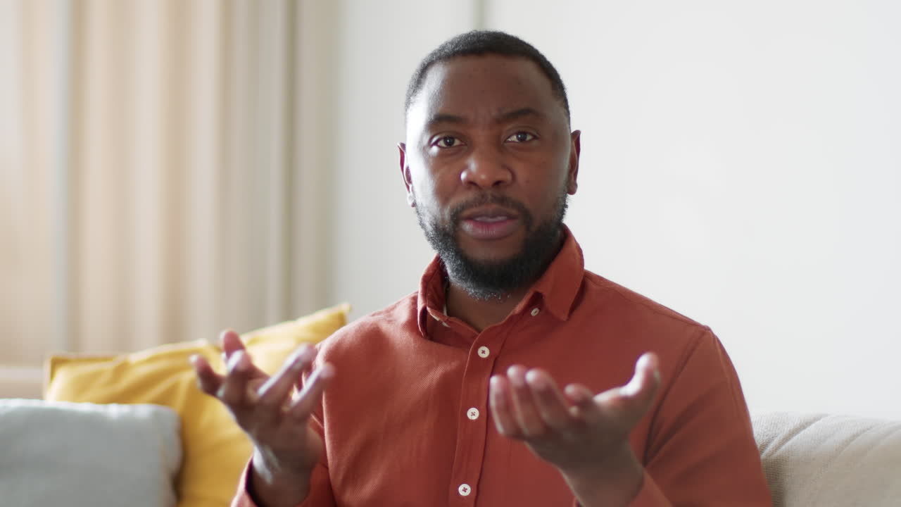 Man Speaking on a Video Call