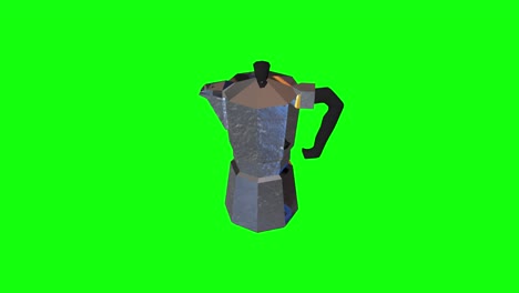 8 animaciones estufa de metal cafetera cafetera de espresso pantalla verde en 3d
