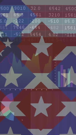 animación de las banderas estadounidenses con procesamiento estadístico