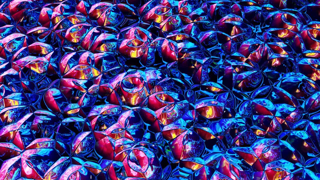 fondo fluido iridescente abstracto en bucle. hermosa superficie de vidrio ondulado de líquido con patrón, color de gradiente y ondas de flujo en él. bg creativo brillante con animación suave y suave.