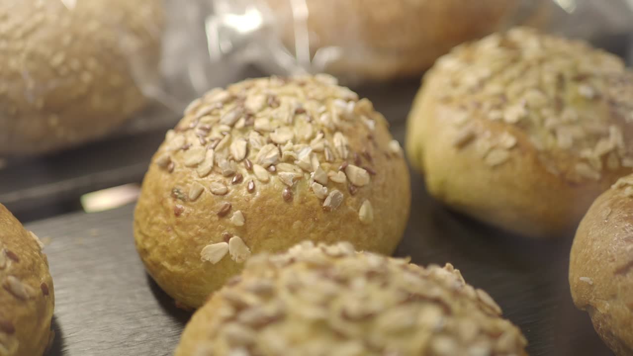 Fresh seeded bread rolls