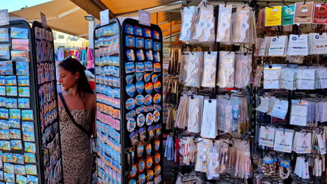souvenir shopping at the port of chania, greece