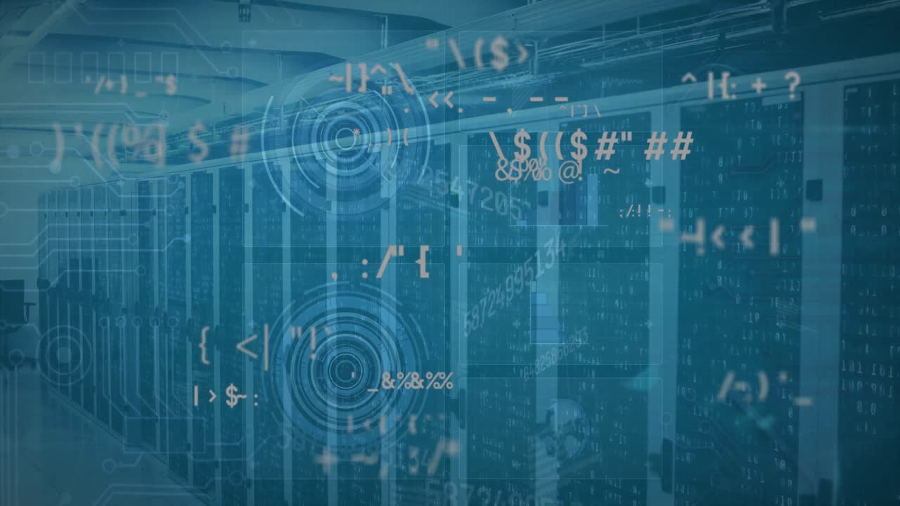 컴퓨터 서버 을 통해 데이터 처리를 위한 인터페이스에 있는 그래프와 차트의 애니메이션